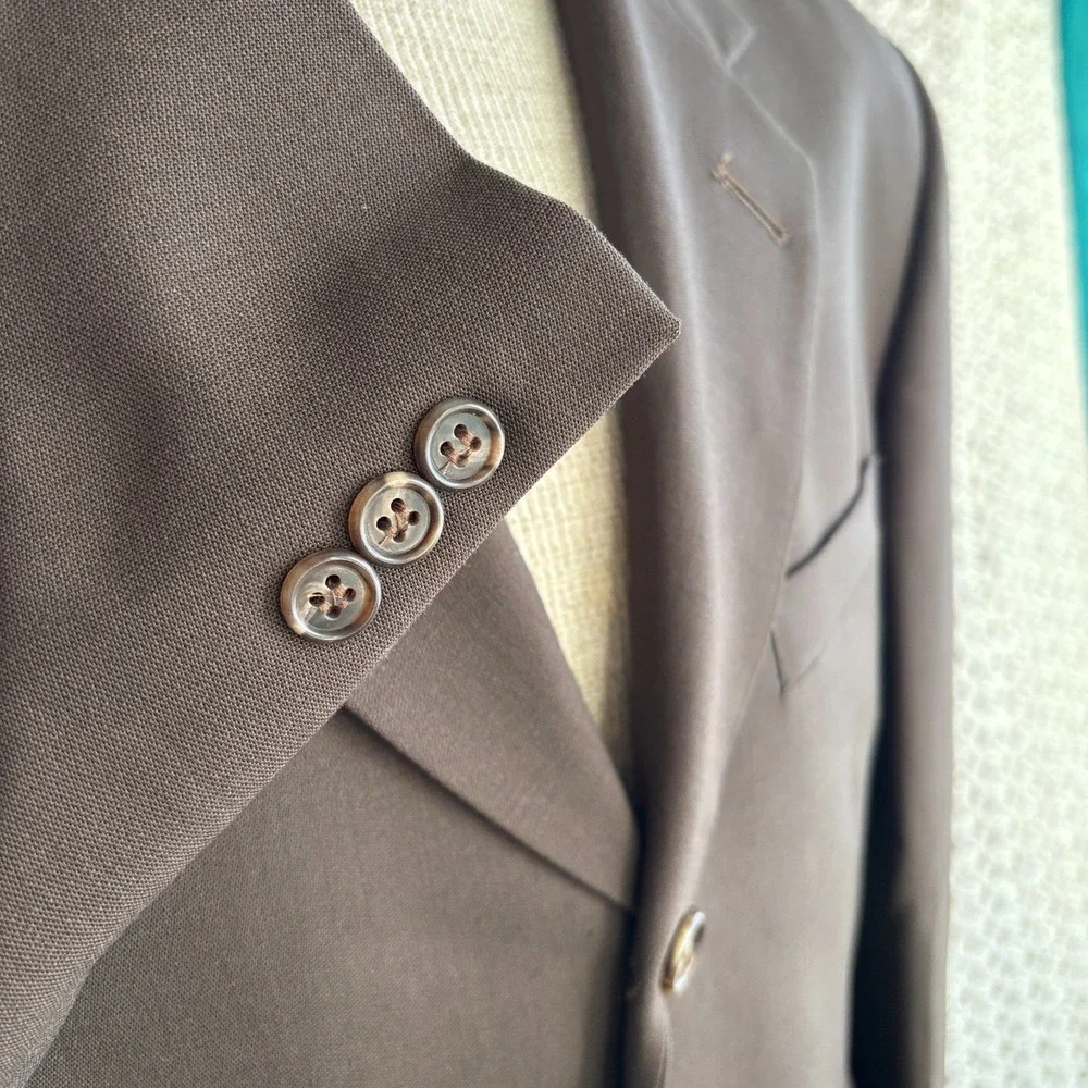 VTG NWOT‎ Pierre Cardin 4 Button Notch Blazer Sport Coat 38R-40R Brown Colombia